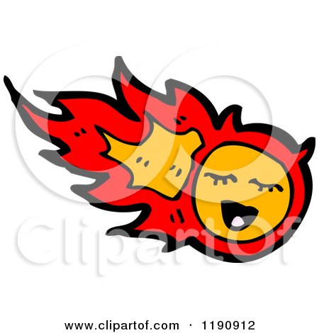 Cartoon of a Flame Creature - Royalty Free Vector Illustration by lineartestpilot