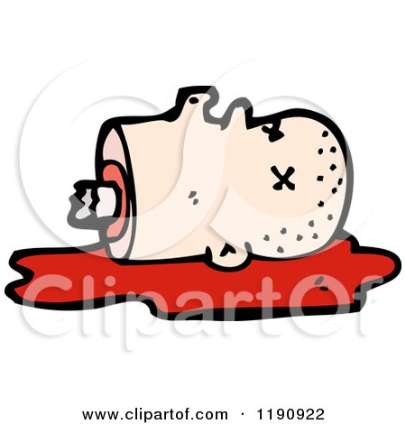 Cartoon of a Severed Bloody Head - Royalty Free Vector Illustration by lineartestpilot