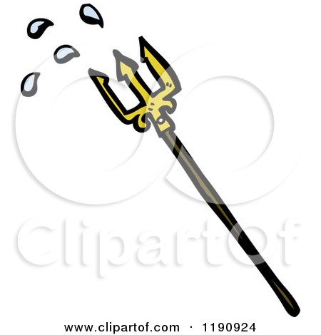 Cartoon of a Trident - Royalty Free Vector Illustration by lineartestpilot