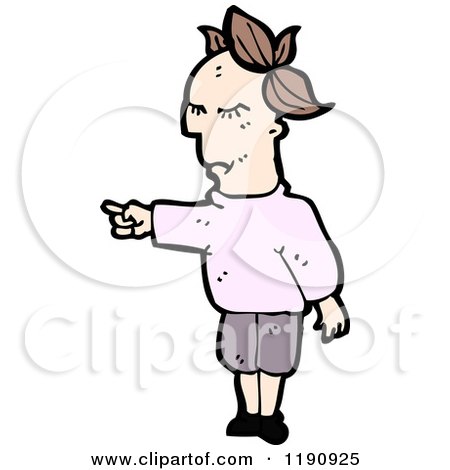 Cartoon of a Man Pointing - Royalty Free Vector Illustration by lineartestpilot