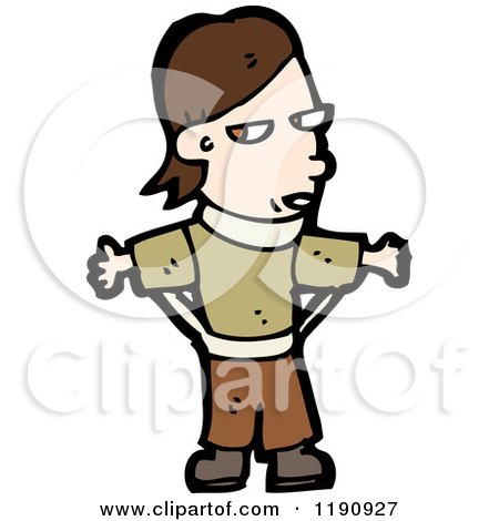 Cartoon of a Man with Straps on His Arms - Royalty Free Vector Illustration by lineartestpilot