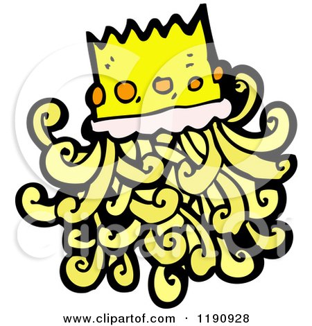 Cartoon of a Crown and Hair - Royalty Free Vector Illustration by lineartestpilot
