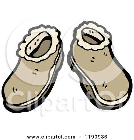 Cartoon of Leather Slippers - Royalty Free Vector Illustration by lineartestpilot
