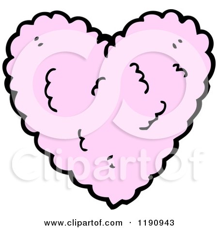 Cartoon of a Cloud Heart - Royalty Free Vector Illustration by lineartestpilot