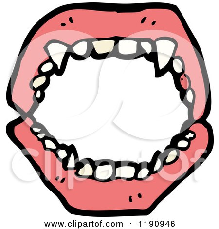 Cartoon of Vampire Teeth - Royalty Free Vector Illustration by lineartestpilot