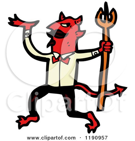 Cartoon of the Devil - Royalty Free Vector Illustration by lineartestpilot