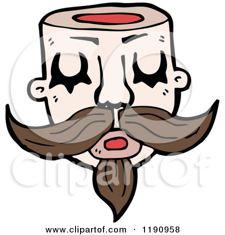 Cartoon of a Brainless Head - Royalty Free Vector Illustration by lineartestpilot
