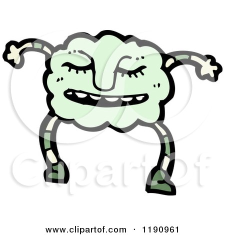 Cartoon of a Cloud Character - Royalty Free Vector Illustration by lineartestpilot