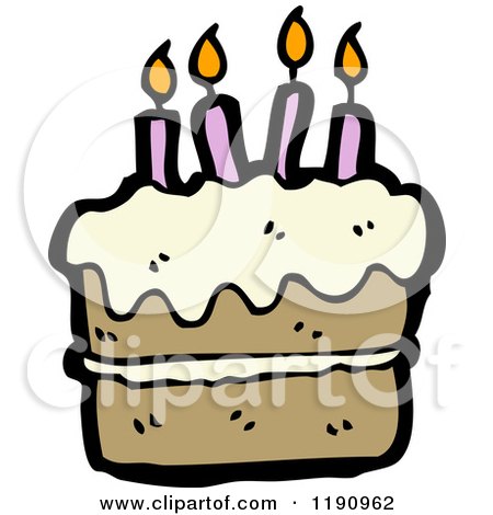 Cartoon of a Birthday Cake - Royalty Free Vector Illustration by lineartestpilot