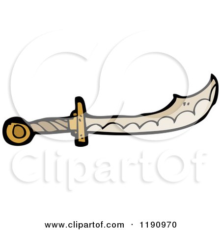 Cartoon of a Dagger - Royalty Free Vector Illustration by lineartestpilot