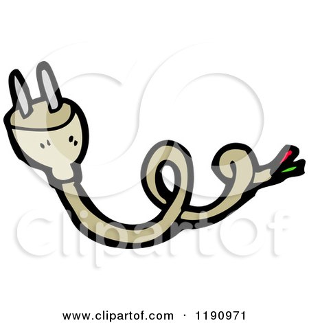 Cartoon of a Cord with the Plug - Royalty Free Vector Illustration by lineartestpilot