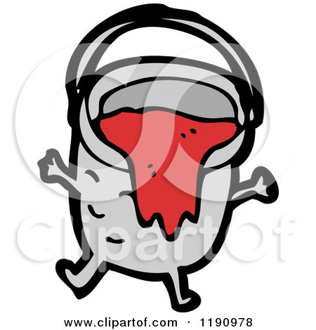 Cartoon of a Bucket of Blood - Royalty Free Vector Illustration by lineartestpilot