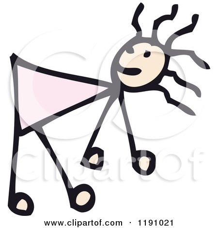 Cartoon of a Stick Girl - Royalty Free Vector Illustration by lineartestpilot