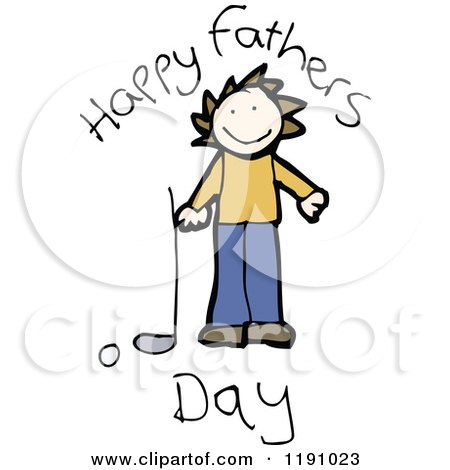 Cartoon of a Happy Father's Day Card - Royalty Free Vector Illustration by lineartestpilot