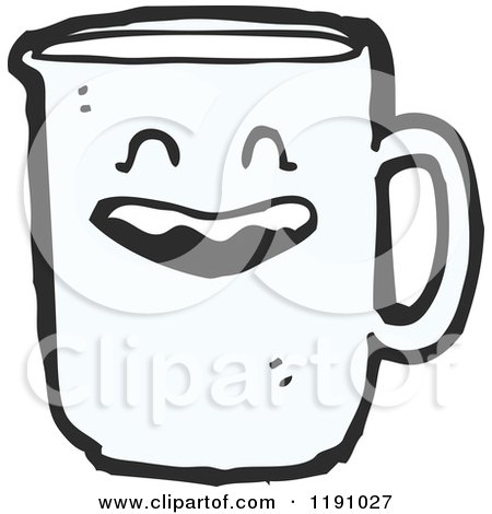 Cartoon of a Smiling Cup of Milk - Royalty Free Vector Illustration by lineartestpilot