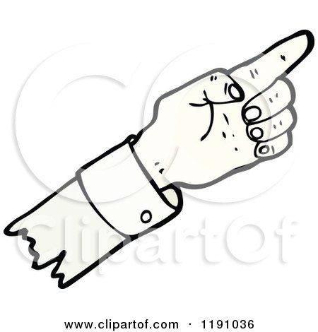 Cartoon of a Hand Pointing - Royalty Free Vector Illustration by lineartestpilot