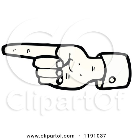 Cartoon of a Hand Pointing - Royalty Free Vector Illustration by lineartestpilot