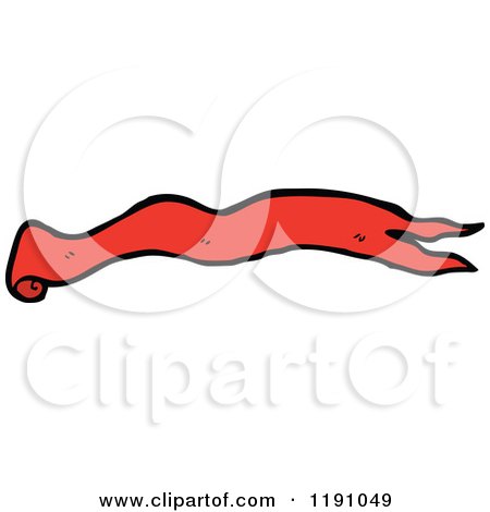 Cartoon of a Red Ribbon - Royalty Free Vector Illustration by lineartestpilot