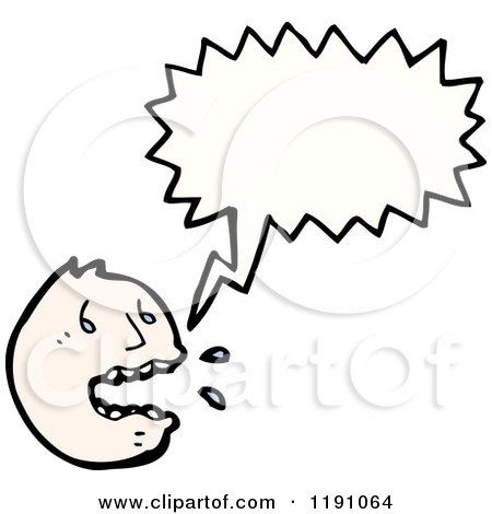 Cartoon of a Crying Face Speaking - Royalty Free Vector Illustration by lineartestpilot