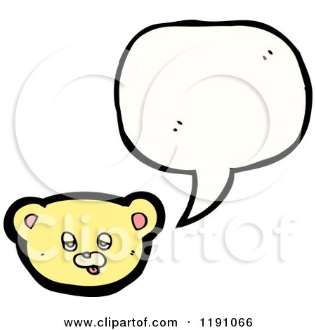 Cartoon of a Teddy Bear's Head Speaking - Royalty Free Vector Illustration by lineartestpilot