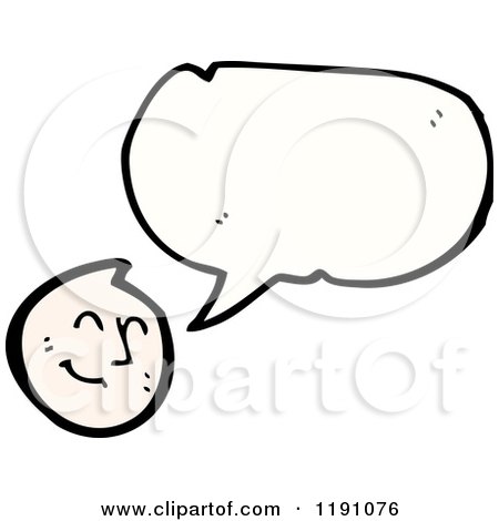 Cartoon of a Face Speaking - Royalty Free Vector Illustration by lineartestpilot