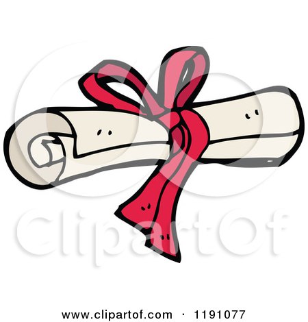 Cartoon of a Scrolled Document - Royalty Free Vector Illustration by lineartestpilot