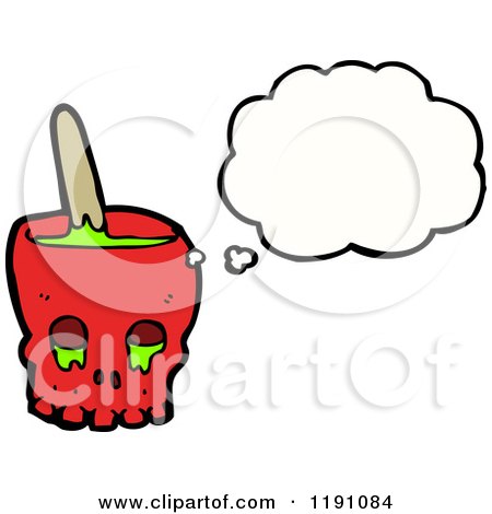 Cartoon of a Skull Bowl of Slime - Royalty Free Vector Illustration by lineartestpilot