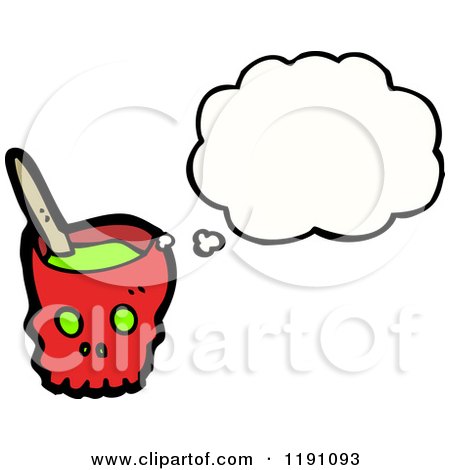 Cartoon of a Skull Bowl - Royalty Free Vector Illustration by lineartestpilot