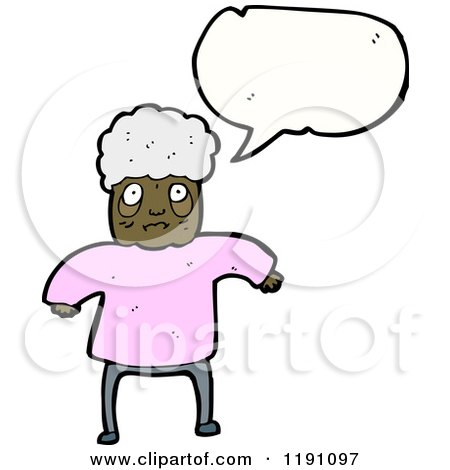 Cartoon of an Elderly Black Woman Speaking - Royalty Free Vector Illustration by lineartestpilot