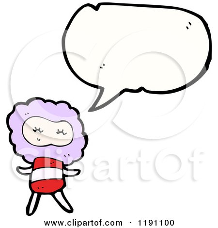 Cartoon of a Cloud Person Speaking - Royalty Free Vector Illustration by lineartestpilot