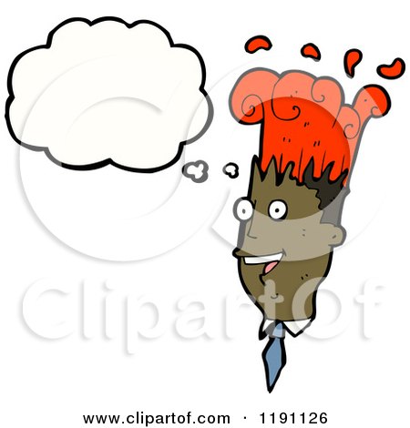 Cartoon of a Man Blowing His Top Speaking - Royalty Free Vector Illustration by lineartestpilot