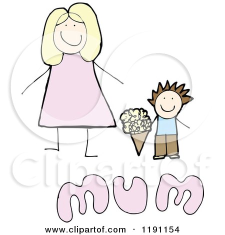 Cartoon of a Mother's Day Card - Royalty Free Vector Illustration by lineartestpilot