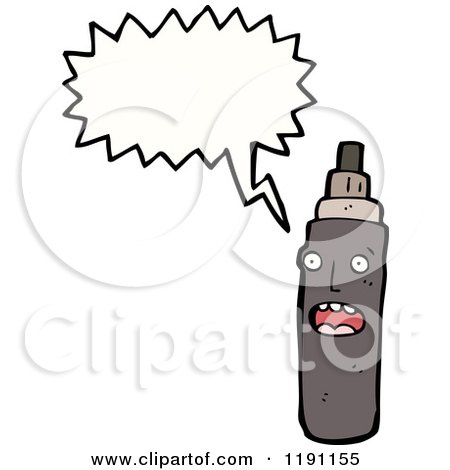 Cartoon of a Spray Can Speaking - Royalty Free Vector Illustration by lineartestpilot