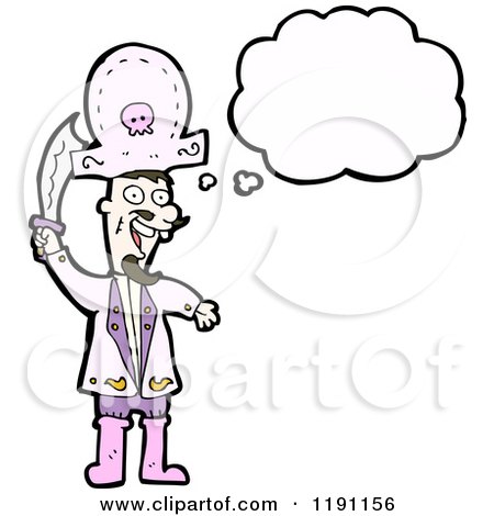 Cartoon of a Pink Pirate - Royalty Free Vector Illustration by lineartestpilot