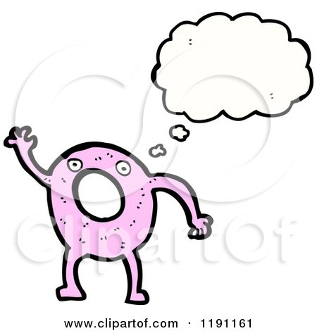 Cartoon of a Donut Thinking - Royalty Free Vector Illustration by lineartestpilot