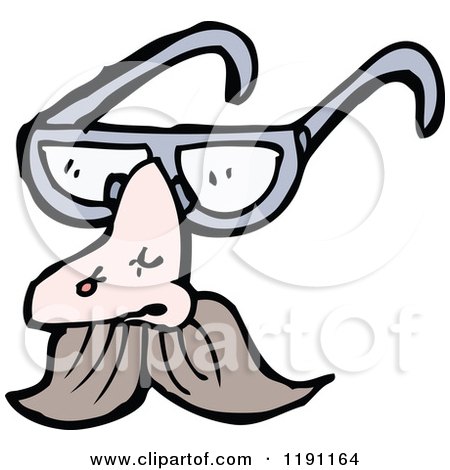 Cartoon of a Facial Disguise - Royalty Free Vector Illustration by lineartestpilot