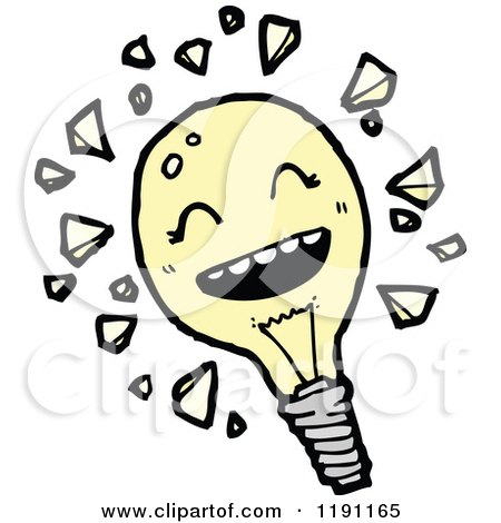 Cartoon of a Smiling Lightbulb - Royalty Free Vector Illustration by lineartestpilot