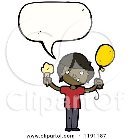 Cartoon of an African American Child - Royalty Free Vector Illustration by lineartestpilot