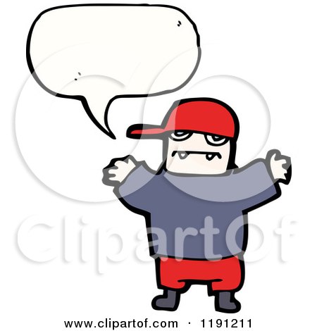Cartoon of a Vampire Boy Speaking - Royalty Free Vector Illustration by lineartestpilot