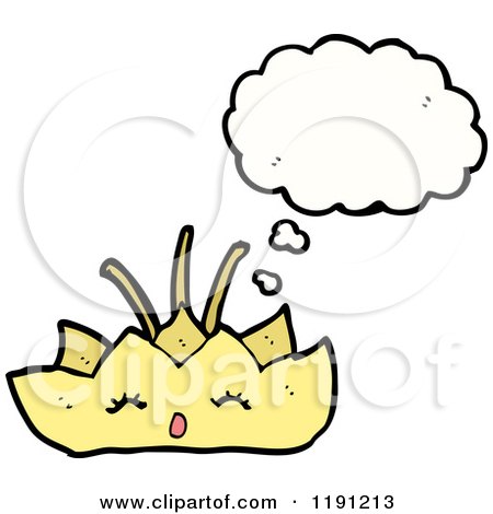 Cartoon of a Lily Thinking - Royalty Free Vector Illustration by lineartestpilot