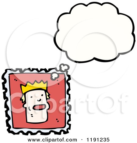 Cartoon of a King on a Postage Stamp - Royalty Free Vector Illustration by lineartestpilot