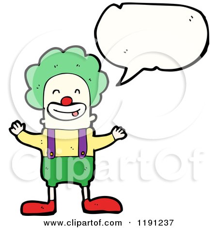 Cartoon of a Clown Thinking, - Royalty Free Vector Illustration by lineartestpilot