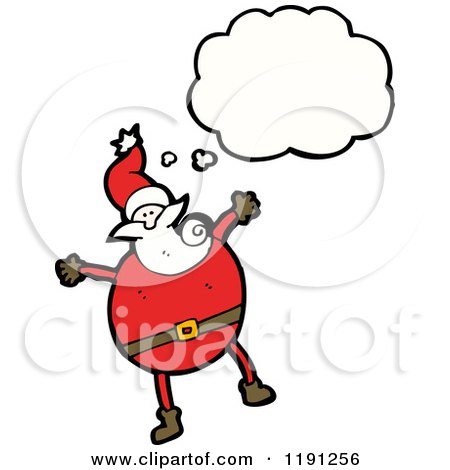 Cartoon of Santa Claus Thinking - Royalty Free Vector Illustration by lineartestpilot