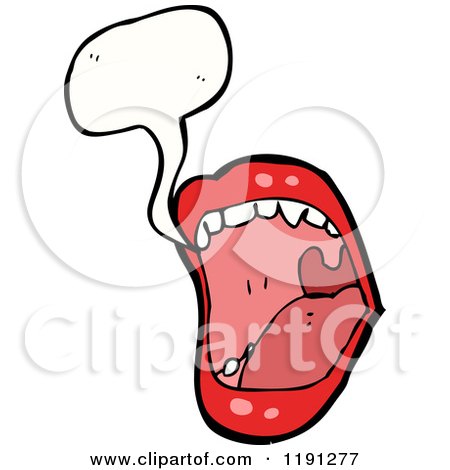 Cartoon of a Vampire Mouth Speaking, - Royalty Free Vector Illustration by lineartestpilot