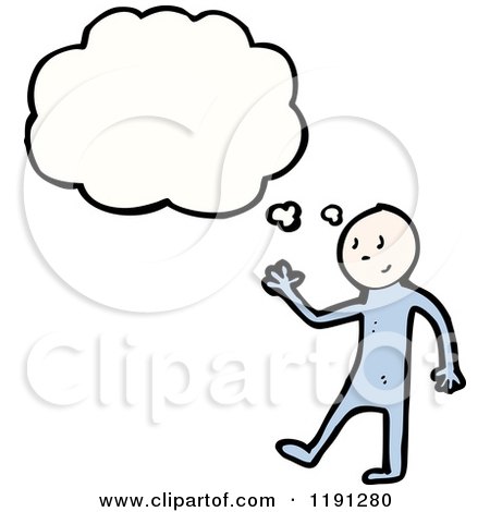 Cartoon of a Person Thinking - Royalty Free Vector Illustration by lineartestpilot