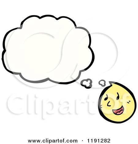 Cartoon of a Face Thinking - Royalty Free Vector Illustration by lineartestpilot