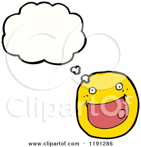 Cartoon of a Smiling Face Thinking - Royalty Free Vector Illustration by lineartestpilot
