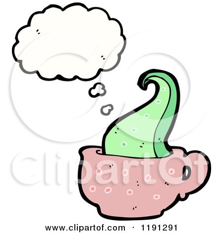 Cartoon of a Tentacle in a Coffee Cup - Royalty Free Vector Illustration by lineartestpilot