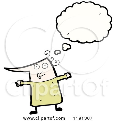 Cartoon of a Person Whistling and Thinking - Royalty Free Vector Illustration by lineartestpilot