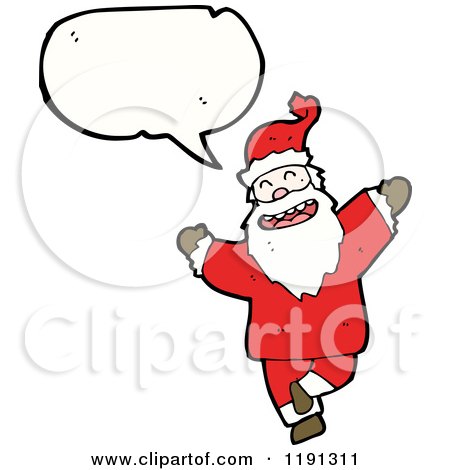 Cartoon of a Dancing Santa Speaking - Royalty Free Vector Illustration by lineartestpilot